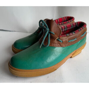 VTG Men's Sz 9 Eddie Bauer Low‎ Top Duck Boots Shoes Green Tan